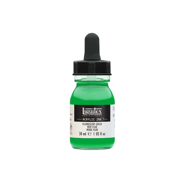985 Fluorescent green, tusz akrylowy Liquitex 30 ml