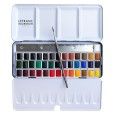 Farby akwarelowe w kostkach L&amp;B, 40 kol. metalowe etui
