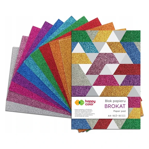 Blok papieru Brokat, Happy Color A4
