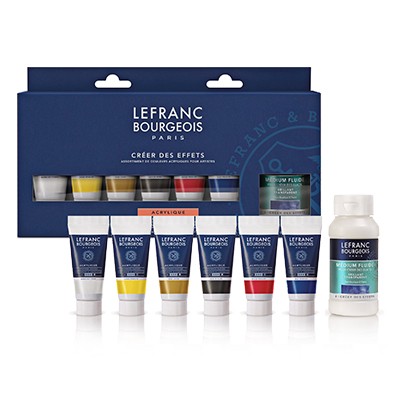 Farby akrylowe Lefranc &amp; Bourgeois, 6 x 20 ml + medium