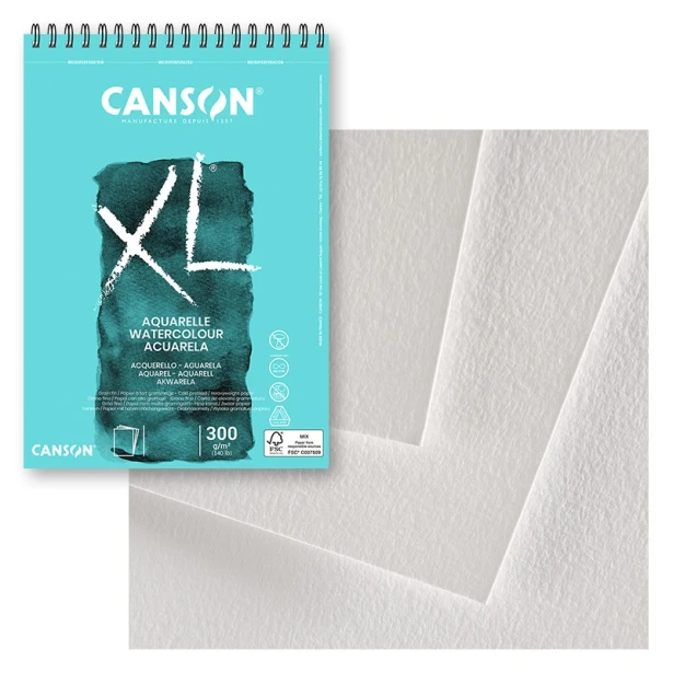 Blok do akwareli na spirali XL Canson, A3, 30 ark. 300 g/m²