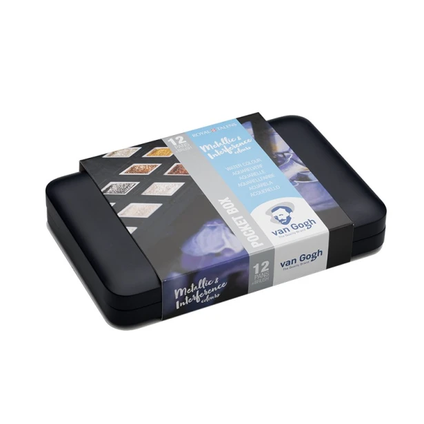 Metaliczne akwarele Van Gogh Pocket Box, 12 kol.