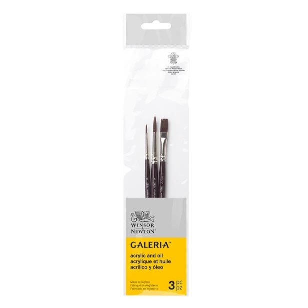 Pędzle do akrylu Galeria Winsor &amp; Newton, 3 szt.