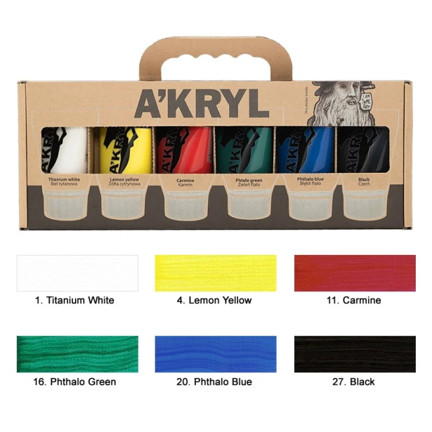 Zestaw farb A'kryl Renesans 6 x 100 ml