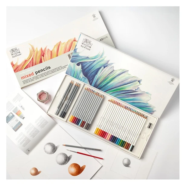 Zestaw kredek rysunkowych Mixed, Winsor &amp; Newton, 45 elem.