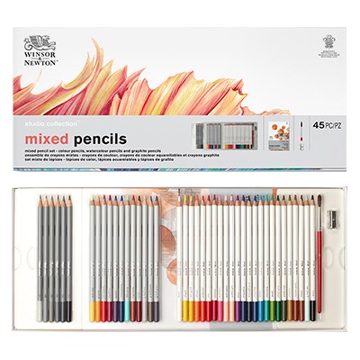 Zestaw kredek rysunkowych Mixed, Winsor &amp; Newton, 45 elem.