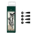 Pisaki Pitt Artist Pens 'Black' 4 sztuki, FC