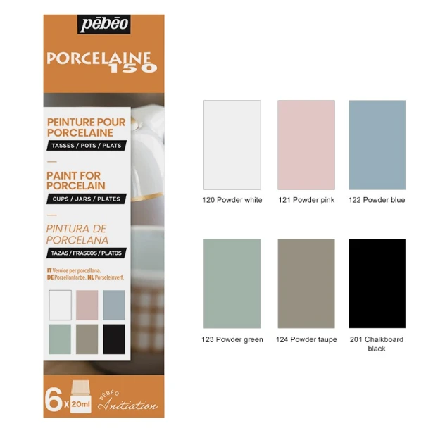 Farby do ceramiki Porcelaine 150, set 3, 6 x 20ml