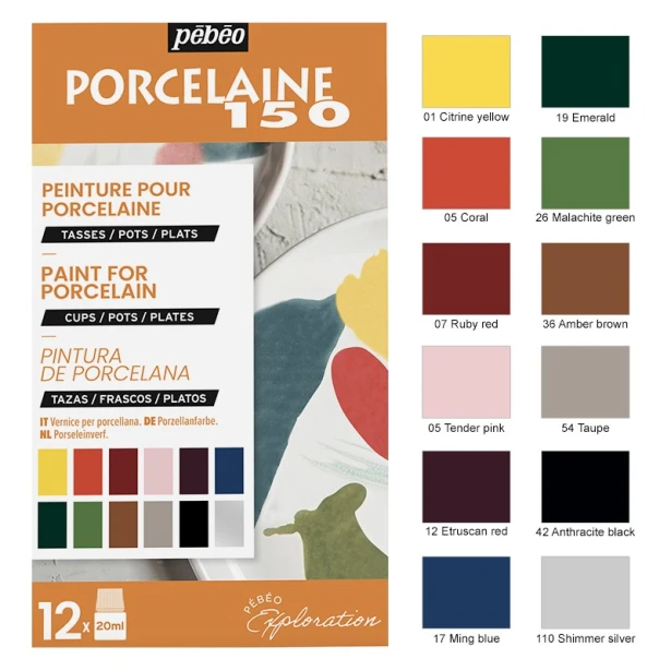 Zestaw farb Porcelaine 150, set 2, 12 x 20 ml
