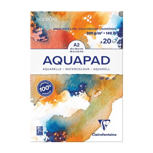 Blok do akwareli Aquapad, 20 arkuszy, 300 g, A2