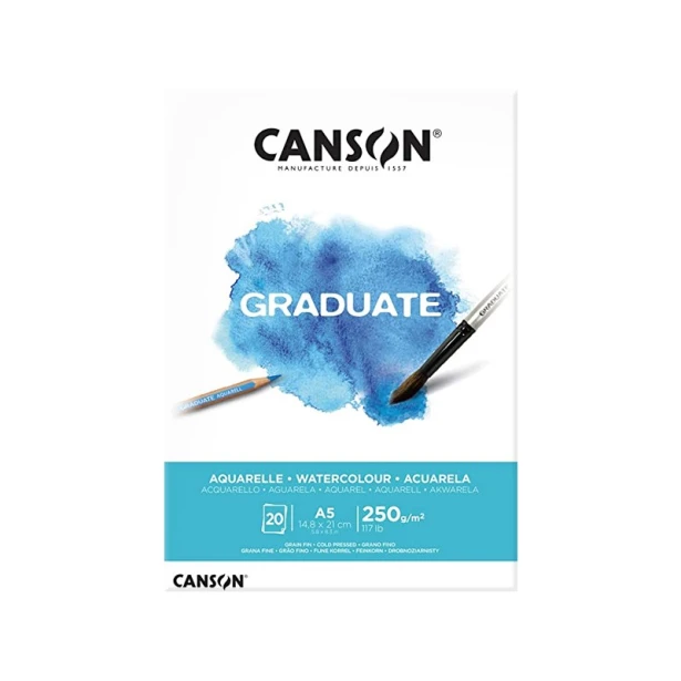 Blok akwarelowy Canson Graduate, 250g, A5