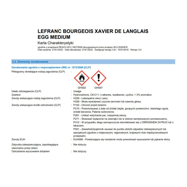 Medium jajeczne Xavier de Langlais, L&amp;B, 75 ml
