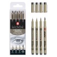 Pisaki Pigma Micron – Cool Gray, Sakura 3+1