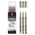 Pisaki Pigma Micron Sakura, szarości, 3 sztuki