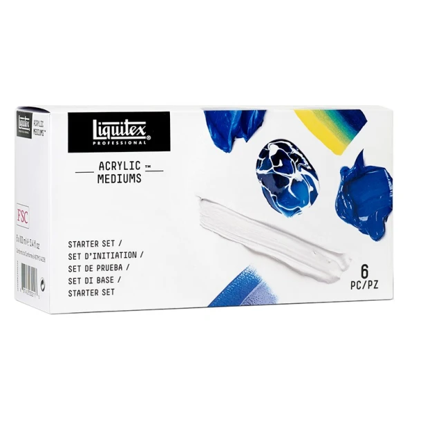 Media do akryli Starter Set, Liquitex, 6 x 100 ml
