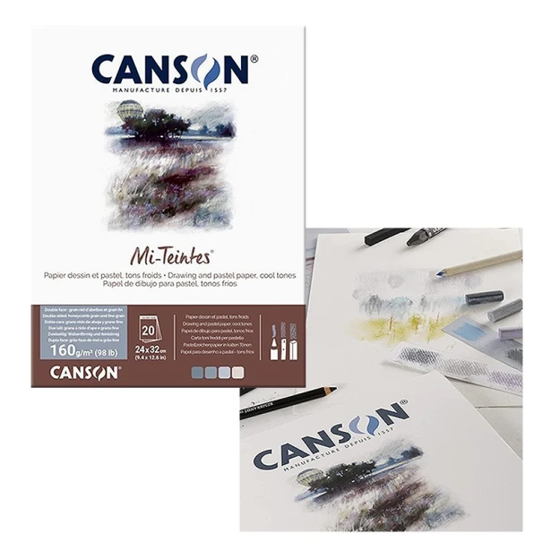 Blok Mi-Teintes - odcienie zimne, Canson, 24x32cm, 20 ark. 160 g