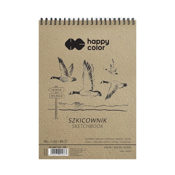 Szkicownik na spirali 'Ptaki' Happy Color, 80 ark. A5