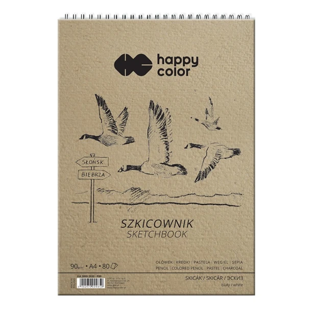 Szkicownik na spirali 'Ptaki' Happy Color, 80 ark. A4