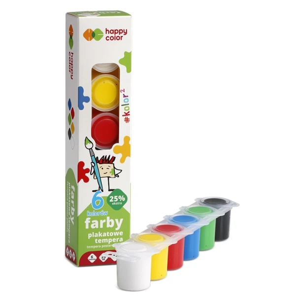 Farby plakatowe Happy Color, 6 kolorów