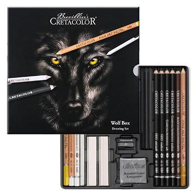 Zestaw szkicowy Wolf Box Cretacolor, 25 elementów