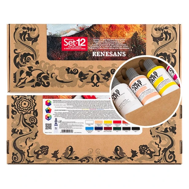 Farby olejne Oil For Art Renesans, 12 x 60 ml