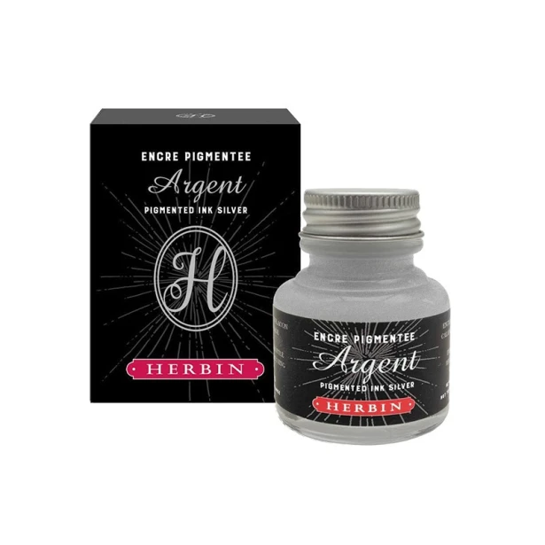 Silver – tusz kaligraficzny J. Herbin, 30 ml