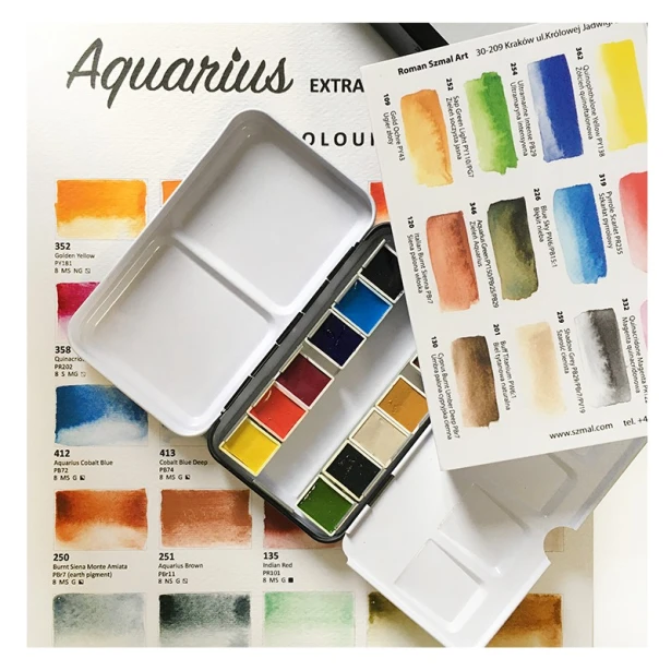 Akwarele Aquarius Urban Sketching + pędzel da Vinci