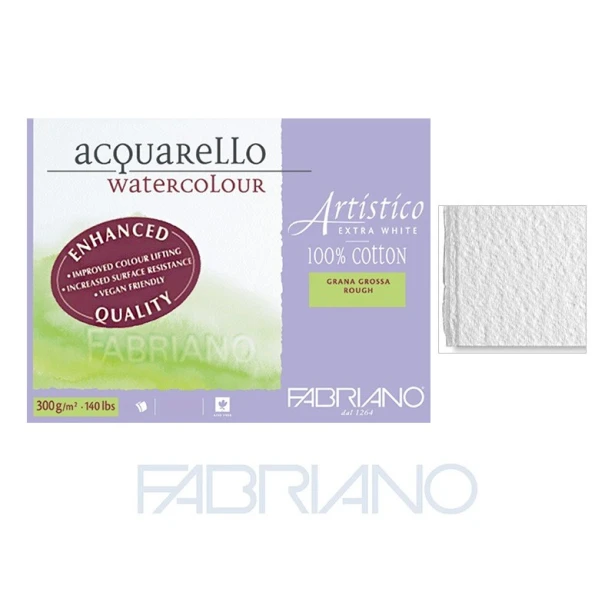 Fabriano Artistico E/W, gruboziarnisty 12,5 x 18 cm, 25 ark, 300 g