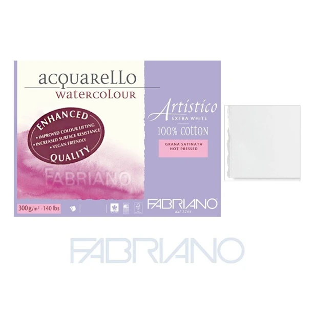 Fabriano Artistico E/W, satynowy blok  18 x 26 cm, 20 ark, 300 g