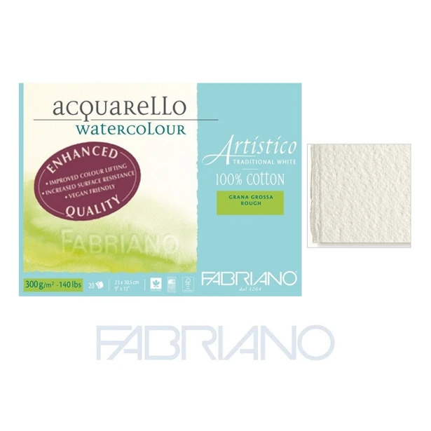 Fabriano Artistico T/W, gruboziarnisty 18 x 26 cm, 20 ark, 300 g