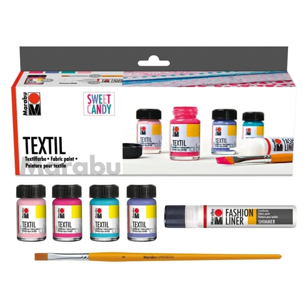 Textile Sweet Candy farby do tkanin Marabu, 6 elem.