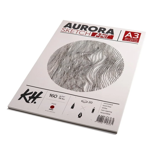 Blok Sketch Matt Aurora, A3, 20 ark. 160  g/m²