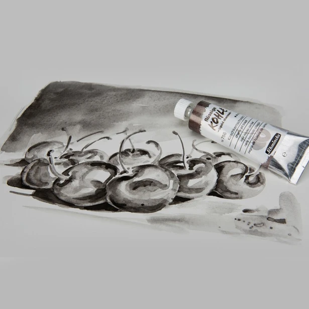 756 Cherry Pit Liquid Charcoal, węgiel w tubce Schmincke 15 ml