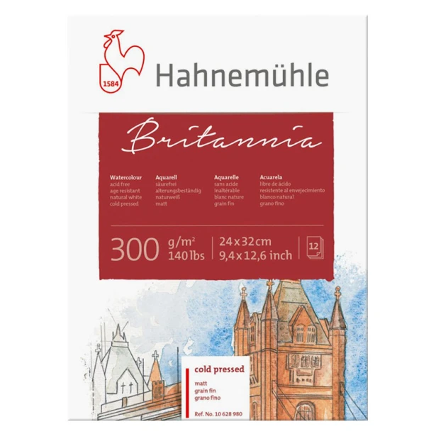 Blok akwarelowy Britannia Hahnemuhle CP 24 x 32 cm, 300 g/m2