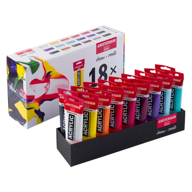 Farby akrylowe Talens Amsterdam, 18 x 120 ml