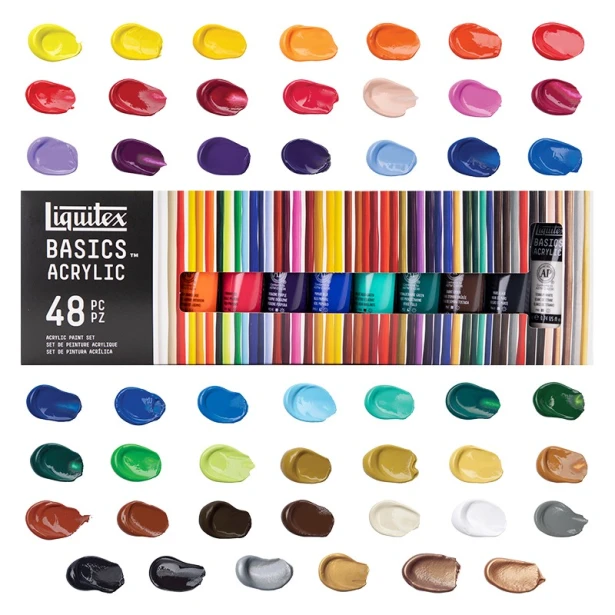 Farby akrylowe Liquitex, zestaw 48 kolorów