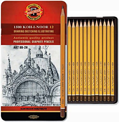 Ołówki artystyczne 2H–8B, Koh-i-Noor, 12 sztuk