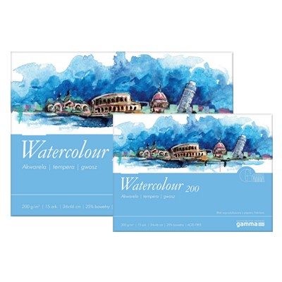 Papier do akwareli Fabriano 200g, blok 24 x 32 cm, 15 arkuszy