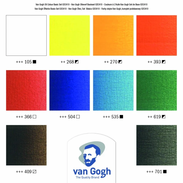 Farby olejne Van Gogh, zestaw 10 x 20ml
