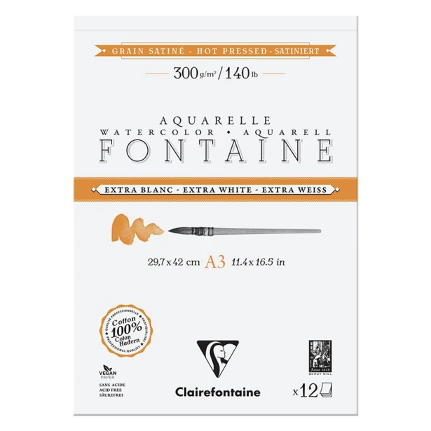Blok akwarelowy Fontaine Satine 29.7 x 42  cm, 300 g