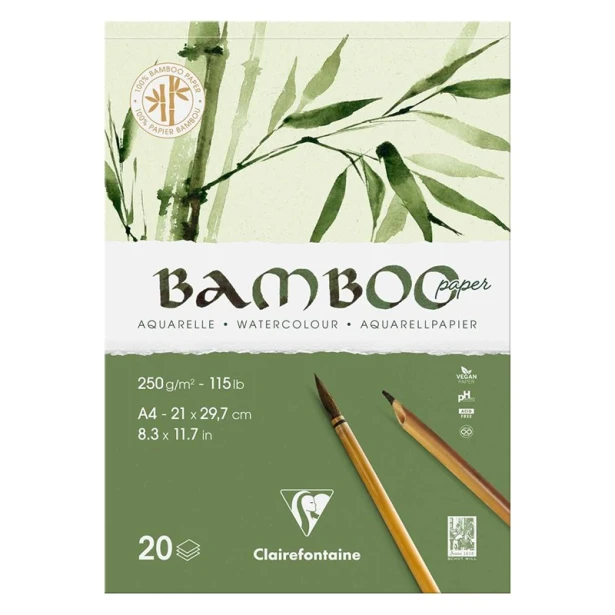 Papier akwarelowy Bamboo, 250 g/m2, 20 ark. A4