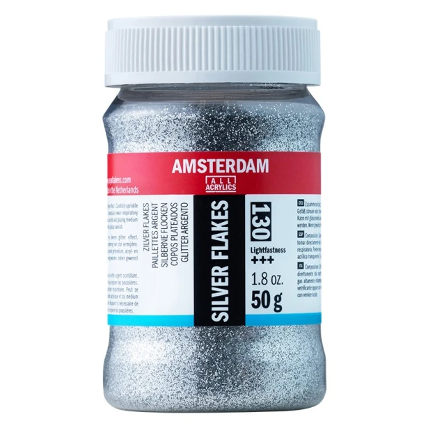 130 Silver, sypki brokat Talens Amsterdam, 50 g