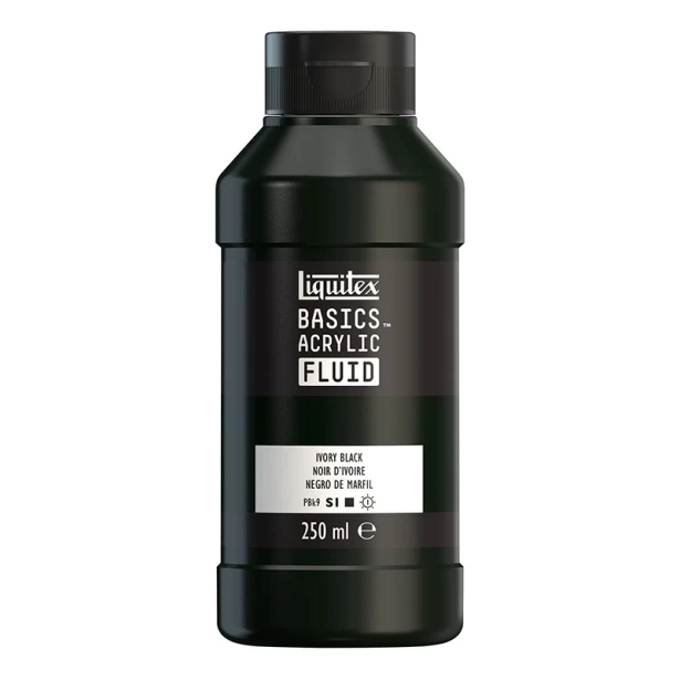 244 Ivory Black, Basics Acrylic Fluid Liquitex 250 ml
