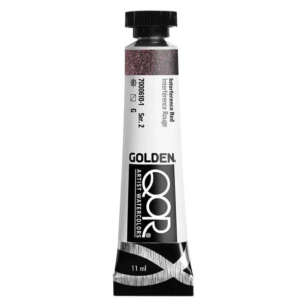 610 Interference Red, farba akwarelowa QoR, Golden, 11 ml