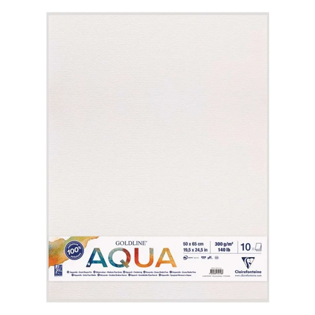 Papier akwarelowy Goldline Aqua 300 g, 50 x 65 cm, 10 ark.