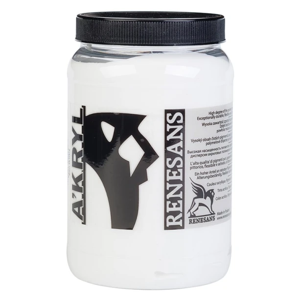 1 Biel tytanowa, farba akrylowa A'kryl Renesans 500 ml