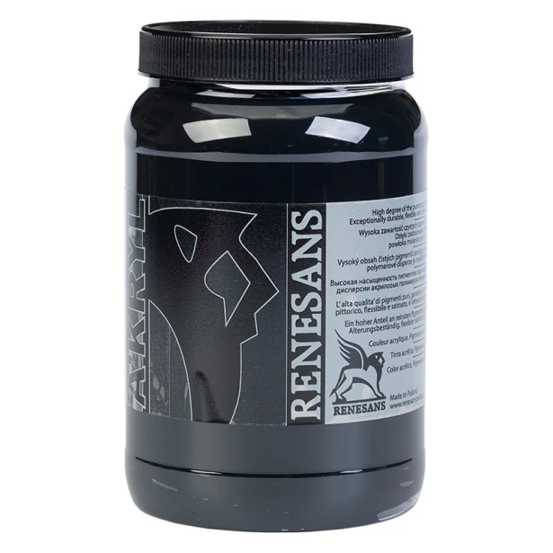 27 Czarny, farba akrylowa A'kryl Renesans 500 ml