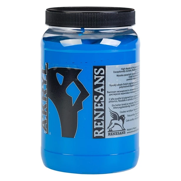 40 Błękit kobaltowy, farba akrylowa A'kryl Renesans 500 ml
