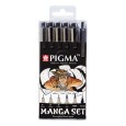 Manga Set, pisaki precyzyjne Pigma Micron, Sakura, 6 elementów