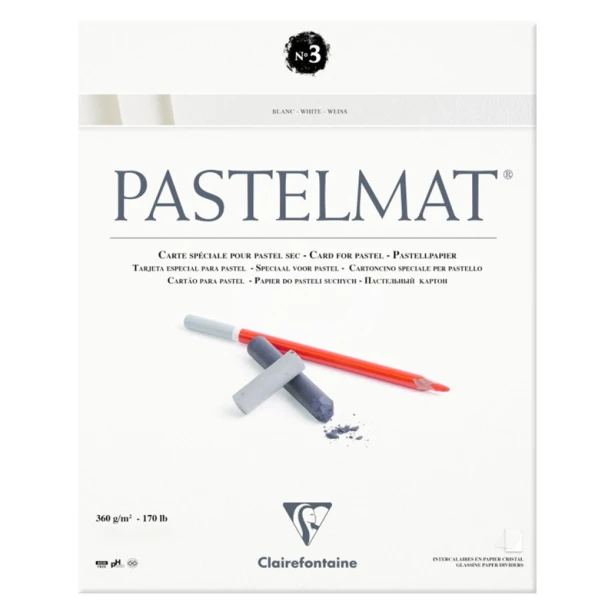 Pastelmat white, blok do pasteli Clairefontaine, 18/24 cm